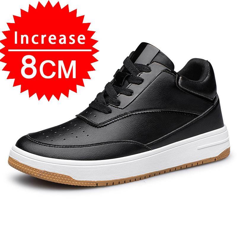 2024 Herren-Sneaker aus echtem Leder, Aufzugsschuhe, unsichtbar, atmungsaktiv, Erhöhungsschuhe, 8/10 cm, lässige Mode-Sneaker für Herren 42 von Joom DACH