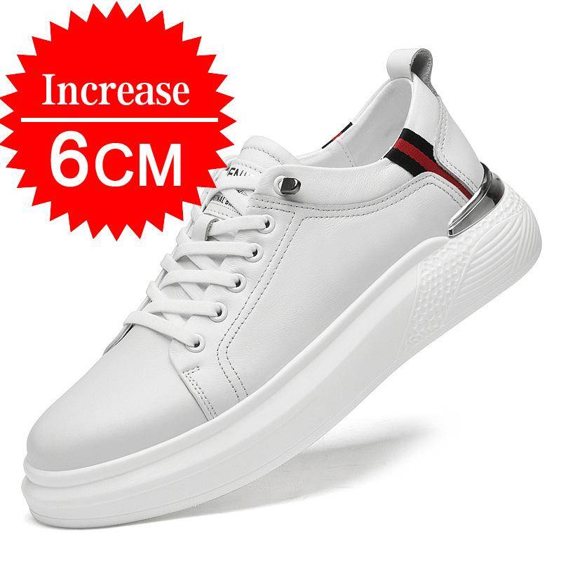 2024 Herren-Sneaker aus echtem Leder, Aufzugsschuhe, unsichtbar, atmungsaktiv, Erhöhungsschuhe, 8/10 cm, lässige Mode-Sneaker für Herren 42 von Joom DACH