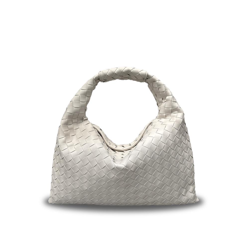 2024 Koreanische Mode Echtleder Gewebte Umhängetasche - Damen Trendy Rindsleder Unterarmtasche 42*10*27CM von Joom DACH