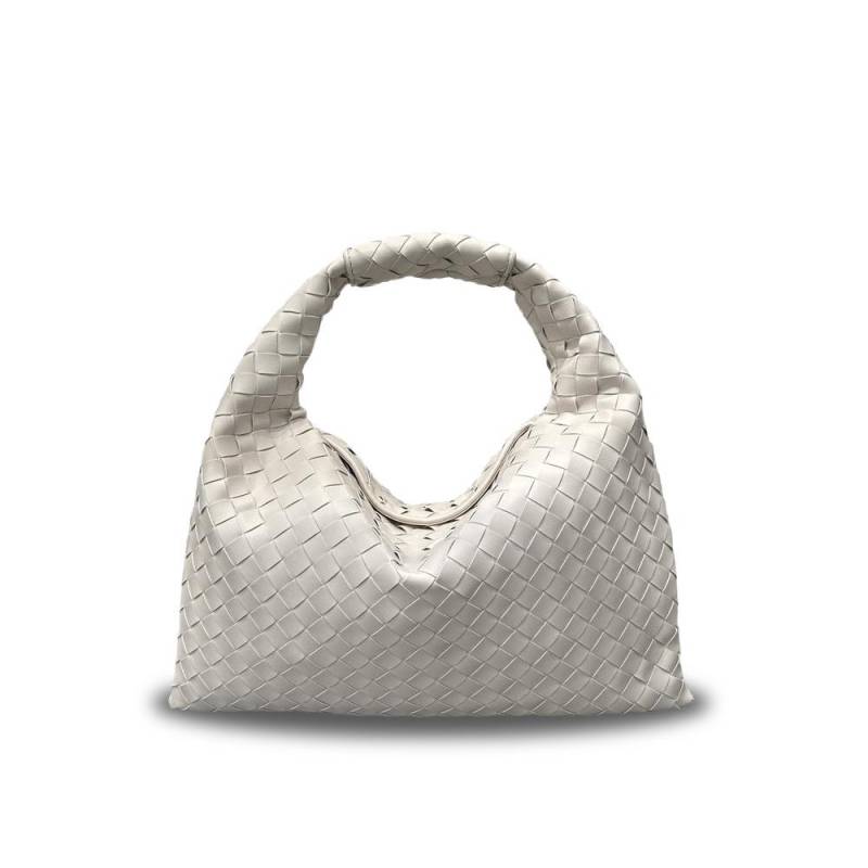 2024 Koreanische Mode Echtleder Gewebte Umhängetasche - Damen Trendy Rindsleder Unterarmtasche 42*10*27CM von Joom DACH