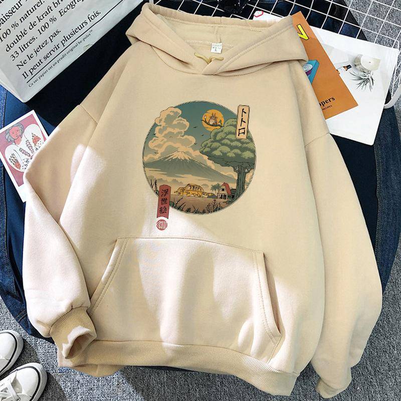 2024 Langarmshirt für Herren und Damen Studio Ghibli Totoro Japanischer Anime Lustiger Cartoon Hoodie Damen Chihiros Reise ins Zauberland Miyazaki Hayao Sweatshirt 90er S von Joom DACH