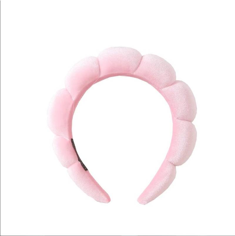 2024 Mode Schwamm Stirnband für Frauen Mädchen Puffy Haar Band Make-Up Blase Retro Terry Tuch Stirnbänder Haar Zubehör Headwear rosa von Joom DACH