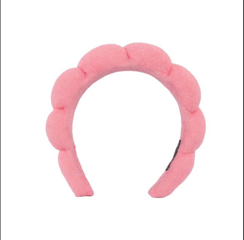 2024 Mode Schwamm Stirnband für Frauen Mädchen Puffy Haar Band Make-Up Blase Retro Terry Tuch Stirnbänder Haar Zubehör Headwear wassermelone roten von Joom DACH