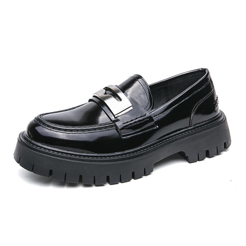 2024 Neuankömmling Dicke Sohle Herren Business Schuhe Leder Elegant für Herren Friseurschuhe Luxusmarke Herren Allround-Slipper 43 schwarz von Joom DACH