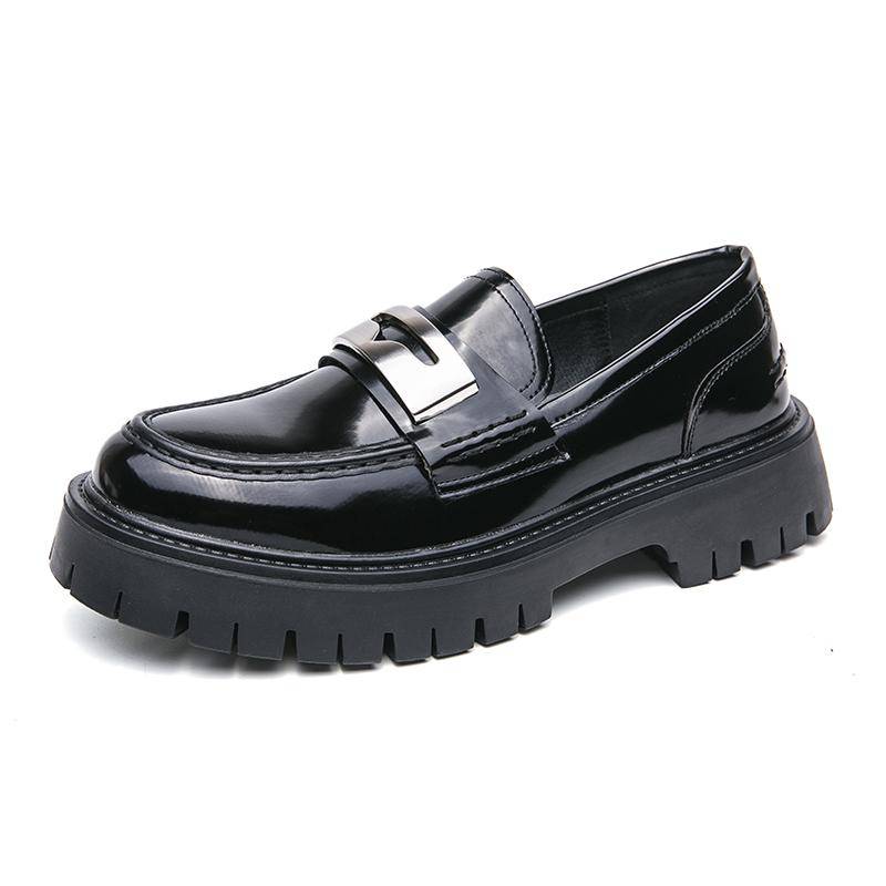 2024 Neuankömmling Dicke Sohle Herren Business Schuhe Leder Elegant für Herren Friseurschuhe Luxusmarke Herren Allround-Slipper 43 schwarz von Joom DACH