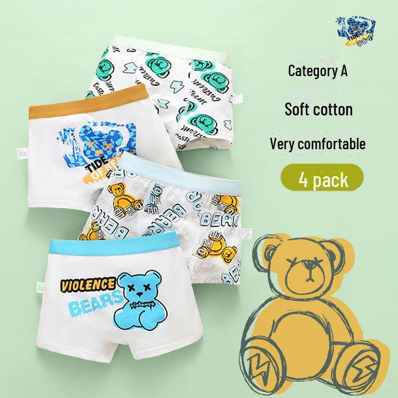 2024 Neue Boxershorts aus reiner Baumwolle für Jungen, ab 2 Jahren M (Height 95-105cm, Weight 10-14kg) von Joom DACH