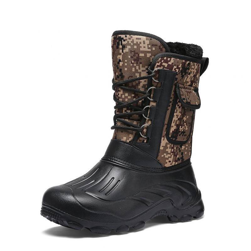 2024 Neue Herren Winterstiefel Plateau Herren Schneestiefel Warm Dickes Plüsch Wasserdicht Outdoor Angeln Arbeitsstiefel Übergröße 40-46 46 gelb von Joom DACH