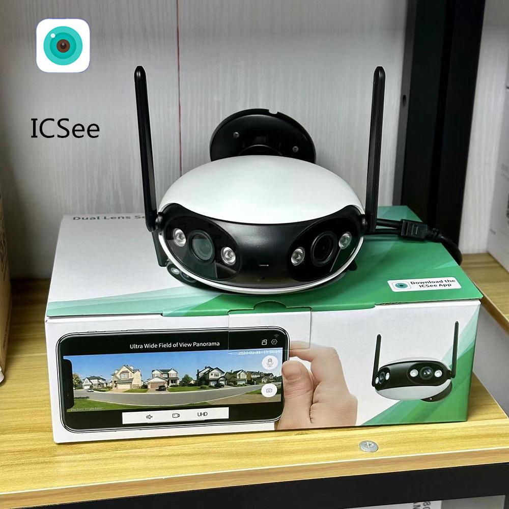 2024 Neue IP-Kamera 4K 8MP Panorama 180° Weitwinkel WLAN-Überwachungskamera für den Außenbereich Nachtsicht CCTV-Sicherheitsschutz 8MP Add 32G Card von Joom DACH