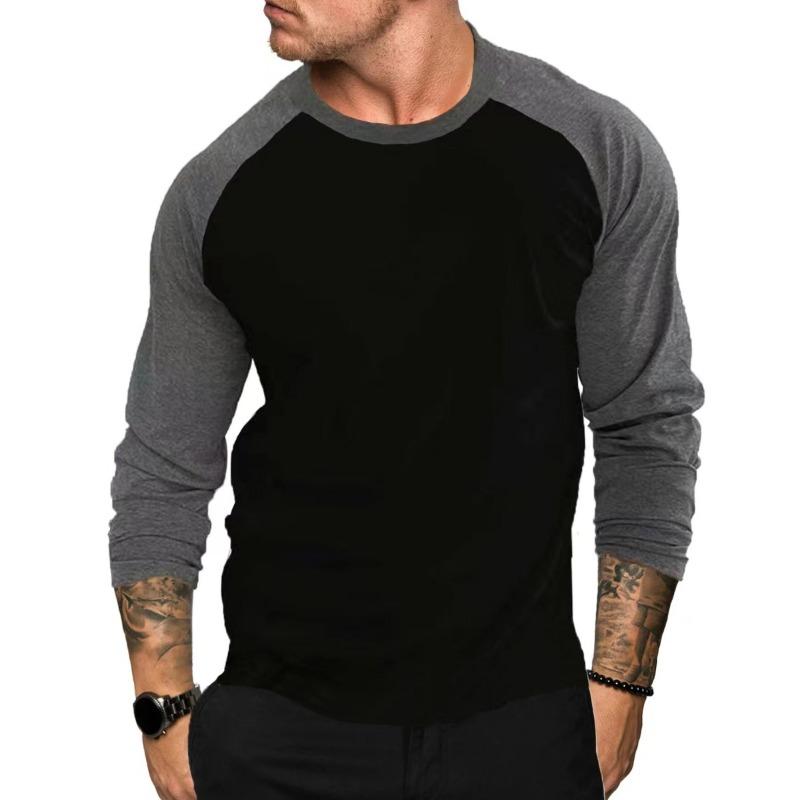 2024 Neues Herren Rundhals Langarm T-Shirt Atmungsaktiv Übergröße Basishemd Herren Lässig und Modisch Raglan Oberteil 2XL von Joom DACH