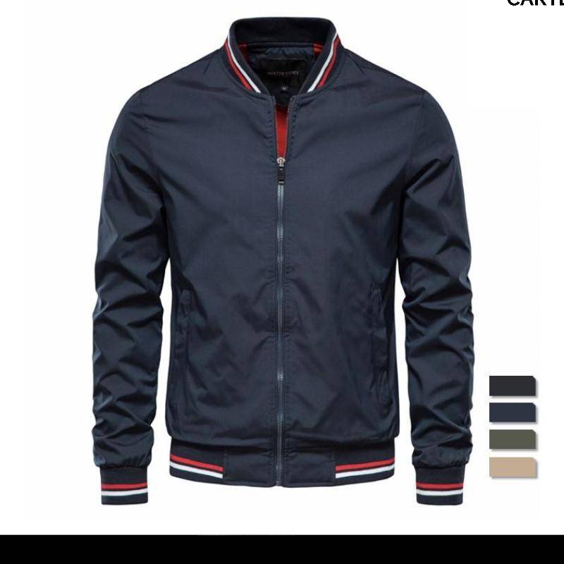 2024 Neues V-Ausschnitt-Design, Frühlings- und Herbstmode, hochwertige Herrenjacken für die Freizeit von Herren, Slim Fit, Baseballjacken für Herren XL navy blau von Joom DACH