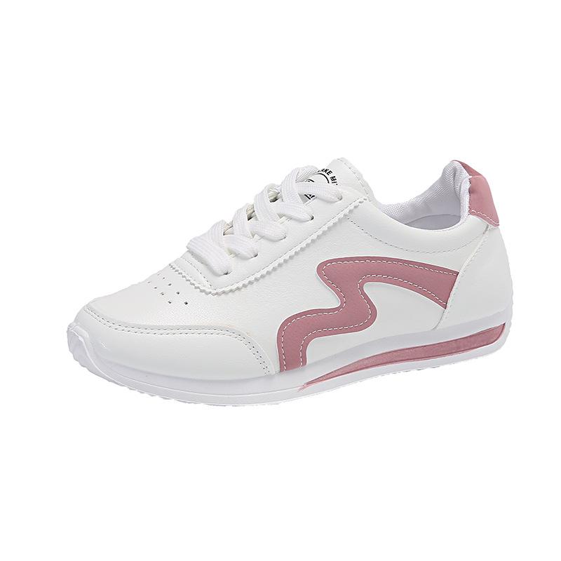 2024 Saisonale Damen Low-Top-Sneaker - Runde Zehenpartie, Schleifendetail, Studentenstil, kleine weiße Schuhe 41 rosa von Joom DACH