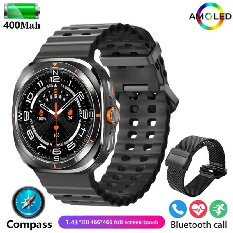 2024 Smart Watch Ultra Männer Frauen AMOLED Bildschirm Kompass Herzfrequenz Bluetooth Anruf SmartWatch Karte Navigation Sport Uhren NFC von Joom DACH