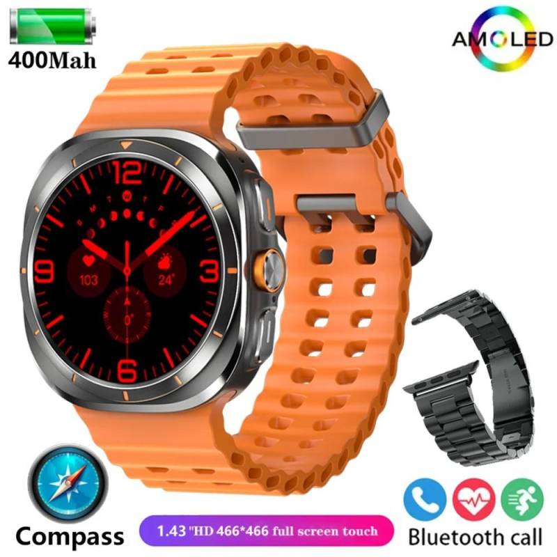 2024 Smart Watch Ultra Männer Frauen AMOLED Bildschirm Kompass Herzfrequenz Bluetooth Anruf SmartWatch Karte Navigation Sport Uhren NFC von Joom DACH