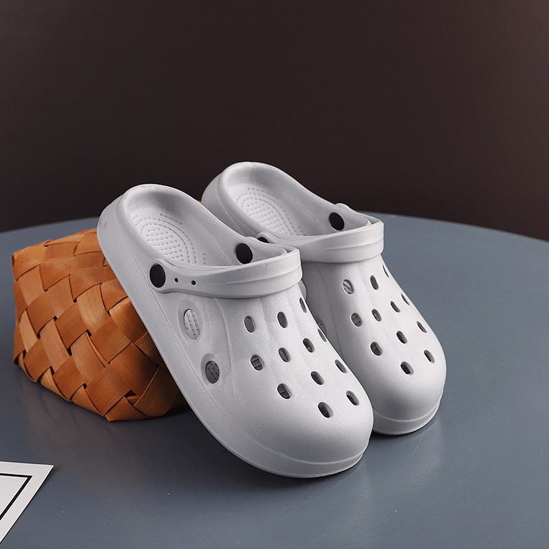 2024 Sommer Damen/Herren Trendy Rutschfeste Weiche Sohle Geschlossene Zehen Sandalen Für Outdoor Tragen-Warme Strand Hausschuhe Mit Dicker Sohle 40-41 graue von Joom DACH