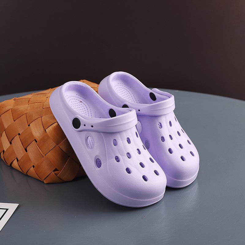 2024 Sommer Damen/Herren Trendy Rutschfeste Weiche Sohle Geschlossene Zehen Sandalen Für Outdoor Tragen-Warme Strand Hausschuhe Mit Dicker Sohle 40-41 violett von Joom DACH