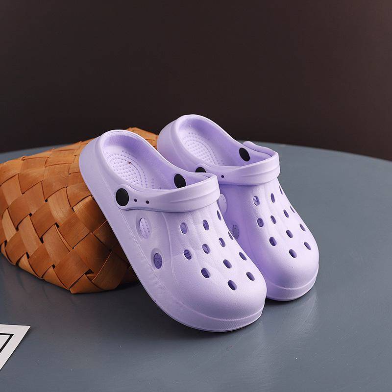 2024 Sommer Damen/Herren Trendy Rutschfeste Weiche Sohle Geschlossene Zehen Sandalen Für Outdoor Tragen-Warme Strand Hausschuhe Mit Dicker Sohle 40-41 violett von Joom DACH