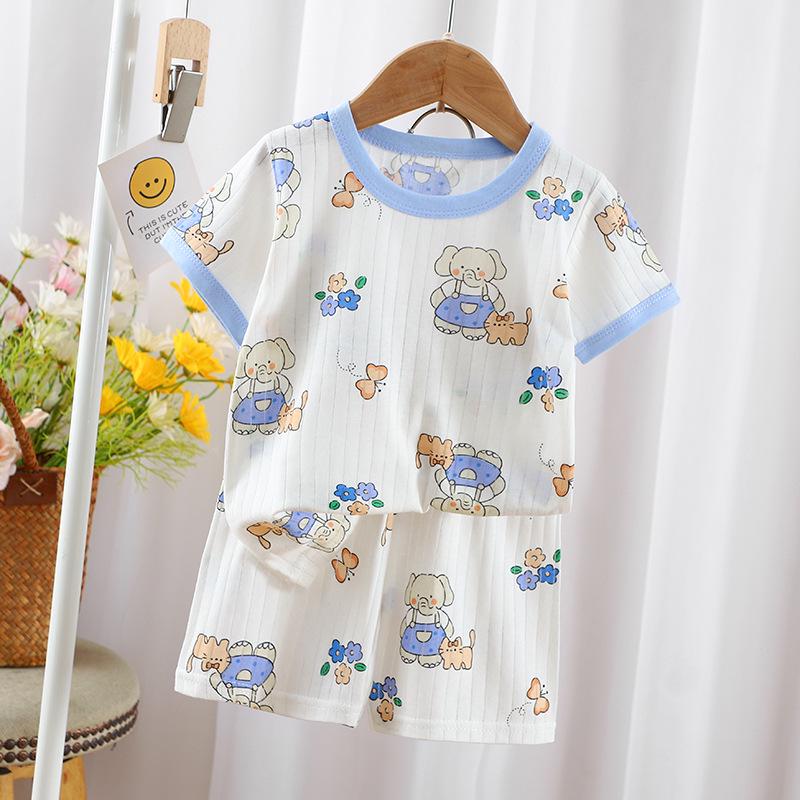 2024 Sommer Kinder Baumwoll-T-Shirt und Shorts Set - Kurzarm für Jungen und Mädchen 100 von Joom DACH