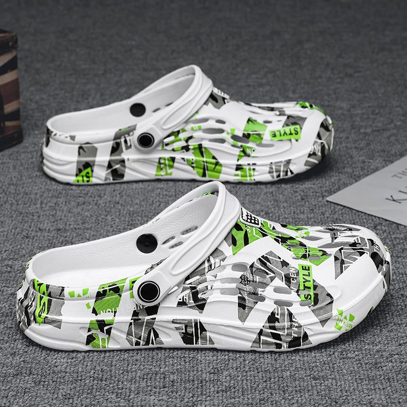 2024 Sommer Neue Herren Outdoor Sandalen Garten Clogs Herren Freizeitschuhe Mode Luxus Hausschuhe Komfort Zuhause Weiche Hausschuhe 39-49 39 weiß von Joom DACH