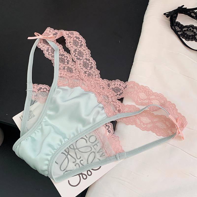 2024 Spitzen-Sommerhöschen: Nahtlos, Schritt aus reiner Baumwolle, stilvolles Design für Frauen und Mädchen One Size (80-120) grün/rosa von Joom DACH