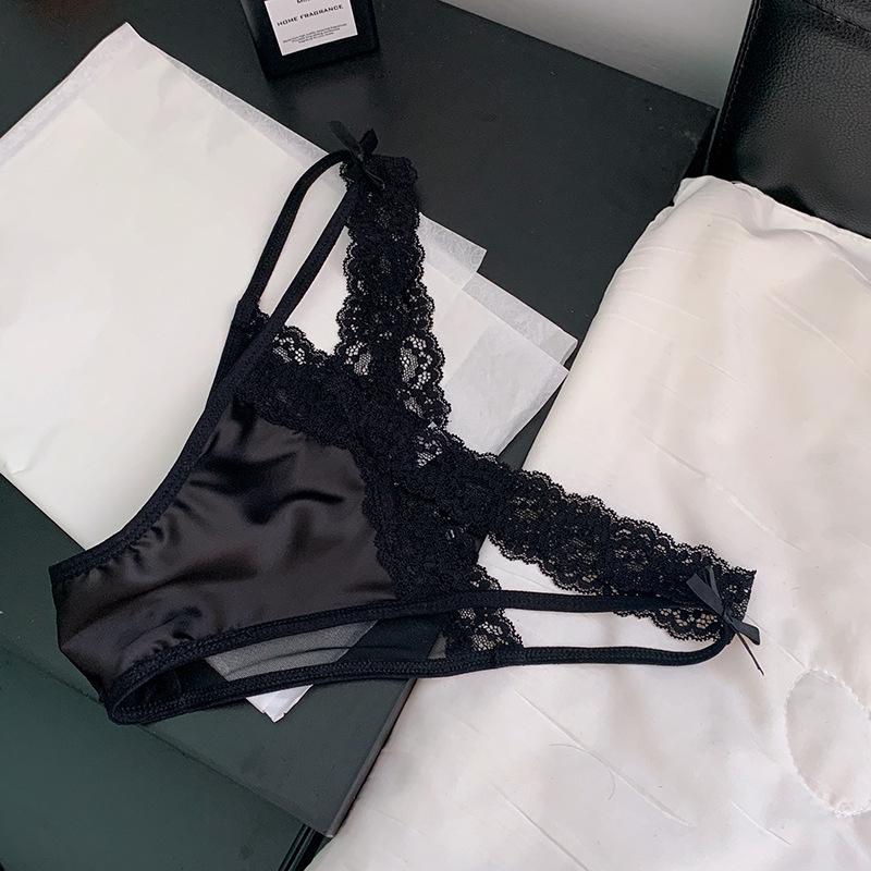 2024 Spitzen-Sommerhöschen: Nahtlos, Schritt aus reiner Baumwolle, stilvolles Design für Frauen und Mädchen One Size (80-120) schwarz von Joom DACH