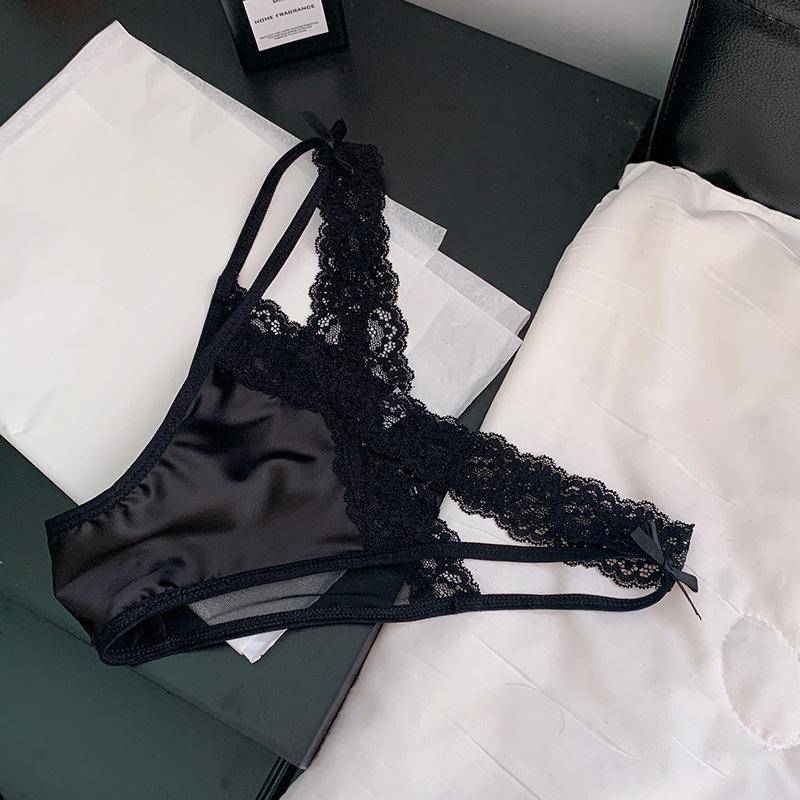 2024 Spitzen-Sommerhöschen: Nahtlos, Schritt aus reiner Baumwolle, stilvolles Design für Frauen und Mädchen One Size (80-120) schwarz von Joom DACH