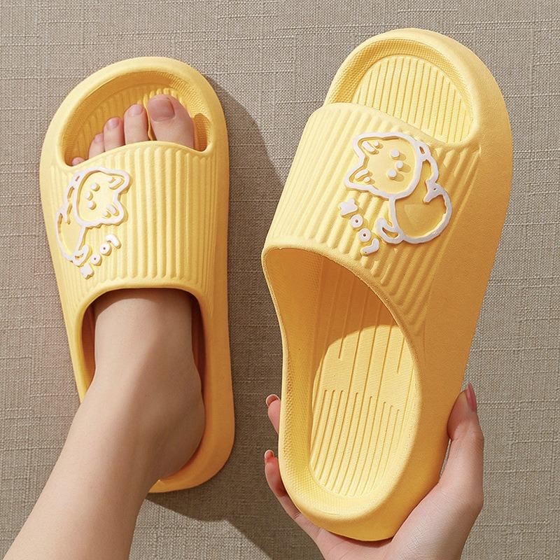 2024 frauen Weiche Sohle Wolke Hausschuhe Sommer Strand Dicke Plattform Slipper Sandalen Frauen Eva Hausschuhe Paar Hause Flip-Flops 38-39 gelb von Joom DACH