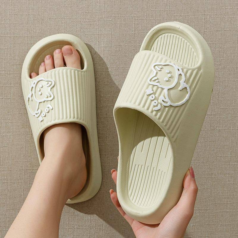 2024 frauen Weiche Sohle Wolke Hausschuhe Sommer Strand Dicke Plattform Slipper Sandalen Frauen Eva Hausschuhe Paar Hause Flip-Flops 40-41 grün von Joom DACH