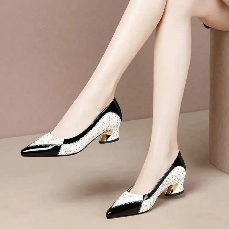 2024 heißer Verkauf Neue Hohe Qualität Frauen Mode Klassische Hohe Qualität Slip auf Pumpen Dame Casual Süße Komfort Sommer Heels SchuheLEDP 38 von Joom DACH