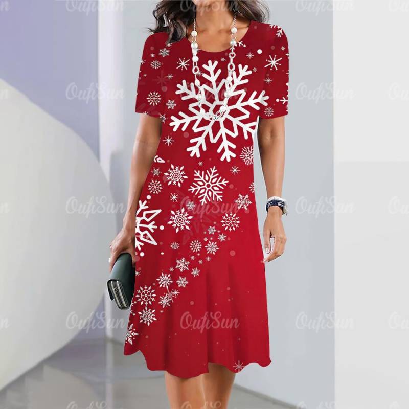 2024 neue Damenkleider mit Grafikdruck, elegante und schöne Midikleider, einteiliges Sommerkleid für Damen in Übergröße 4XL von Joom DACH