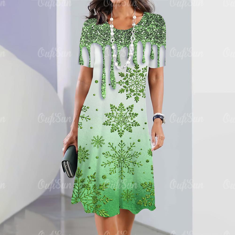 2024 neue Damenkleider mit Grafikdruck, elegante und schöne Midikleider, einteiliges Sommerkleid für Damen in Übergröße 5XL von Joom DACH