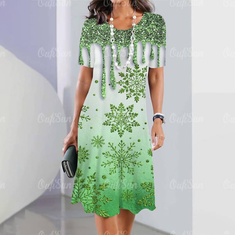 2024 neue Damenkleider mit Grafikdruck, elegante und schöne Midikleider, einteiliges Sommerkleid für Damen in Übergröße 5XL von Joom DACH