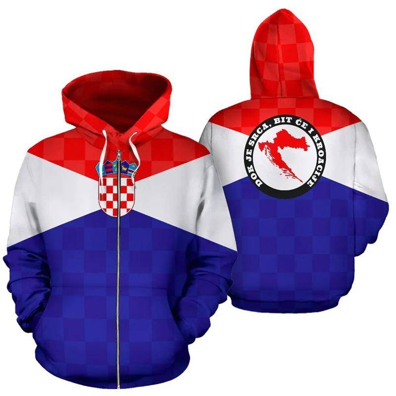 2024 neue Kroatien Hrvatska Heroe 3d Gedruckt Zip Hoodies Männer Übergroßen Sweatshirts Frauen Sport Pullover Mit Kapuze Y2k Kleidung 6XL von Joom DACH