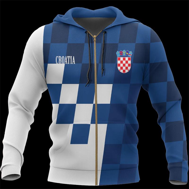 2024 neue Kroatien Hrvatska Heroe 3d Gedruckt Zip Hoodies Männer Übergroßen Sweatshirts Frauen Sport Pullover Mit Kapuze Y2k Kleidung L von Joom DACH