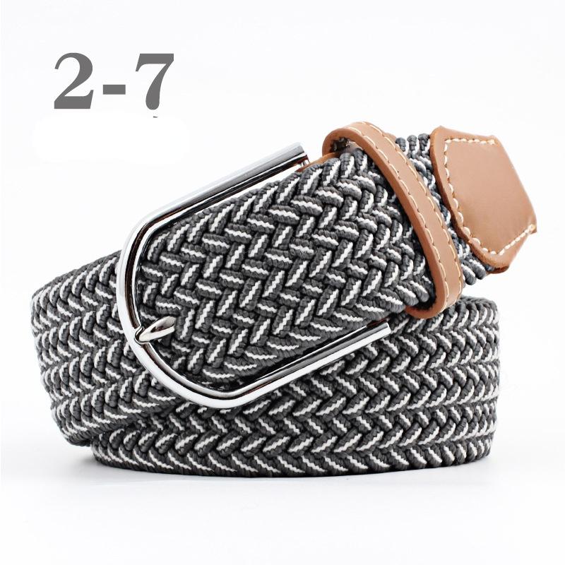 2024 neue Mode Hohe Qualität Explosive frauen Leinwand Gürtel männer Elastische Gürtel Casual Stretch Woven Pin Schnalle Gürtel von Joom DACH