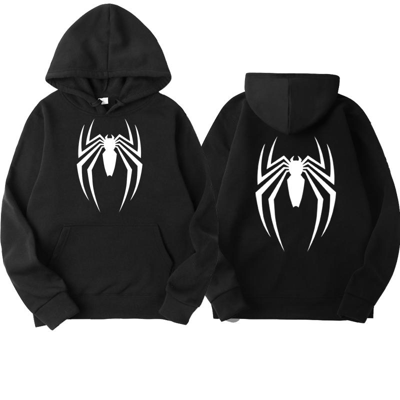 2024 neue männer Hoodie Street Fashion Spider Print Sweatshirt Fleece Damen Casual Lustige Lose Hoodie Spiderman männer kleidung S von Joom DACH