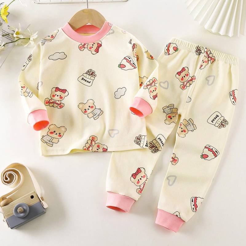 2024 neueste Jungen Mädchen Kinderkleidung Sets Nachtwäsche Langarm Kinder Pyjama Mädchen Gruppen Kinder Boutique Kleidung 100 von Joom DACH