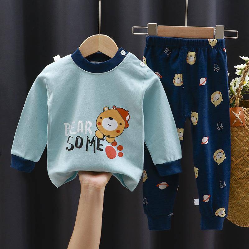 2024 neueste Jungen Mädchen Kinderkleidung Sets Nachtwäsche Langarm Kinder Pyjama Mädchen Gruppen Kinder Boutique Kleidung 100 von Joom DACH