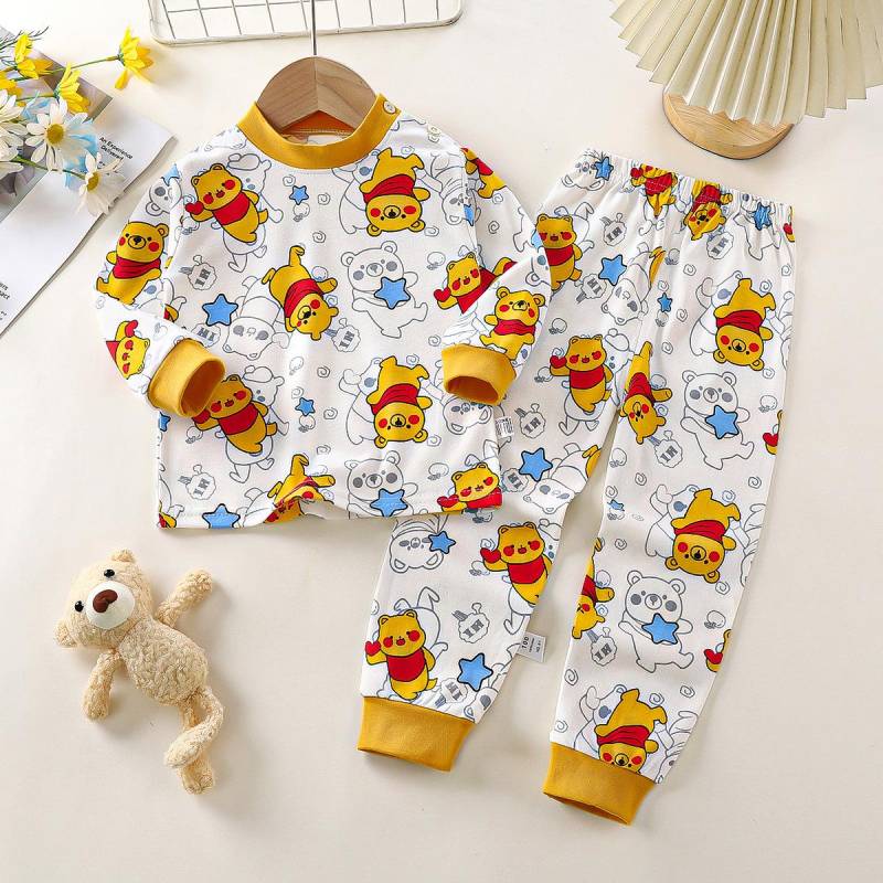 2024 neueste Jungen Mädchen Kinderkleidung Sets Nachtwäsche Langarm Kinder Pyjama Mädchen Gruppen Kinder Boutique Kleidung 100 von Joom DACH
