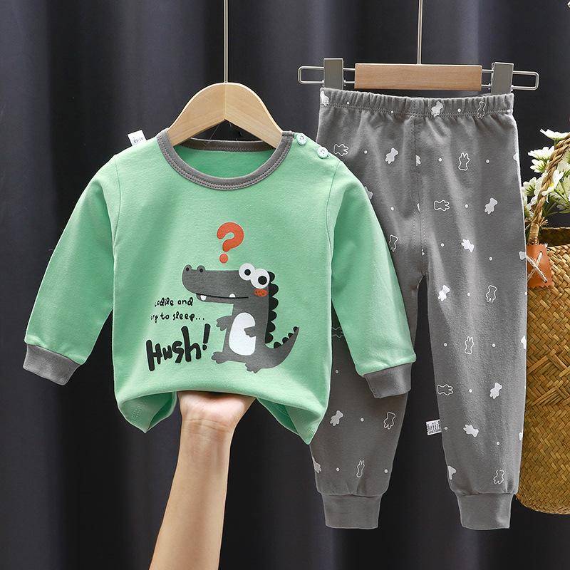 2024 neueste Jungen Mädchen Kinderkleidung Sets Nachtwäsche Langarm Kinder Pyjama Mädchen Gruppen Kinder Boutique Kleidung 100 von Joom DACH