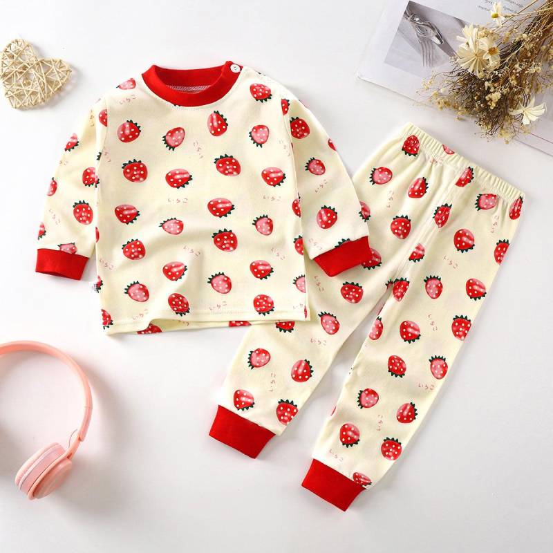 2024 neueste Jungen Mädchen Kinderkleidung Sets Nachtwäsche Langarm Kinder Pyjama Mädchen Gruppen Kinder Boutique Kleidung 100 von Joom DACH