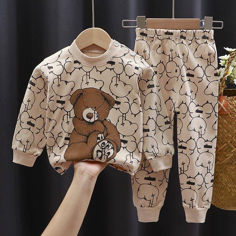 2024 neueste Jungen Mädchen Kinderkleidung Sets Nachtwäsche Langarm Kinder Pyjama Mädchen Gruppen Kinder Boutique Kleidung 100 von Joom DACH