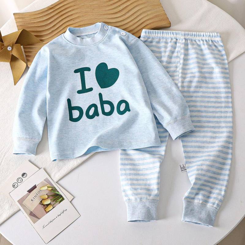 2024 neueste Jungen Mädchen Kinderkleidung Sets Nachtwäsche Langarm Kinder Pyjama Mädchen Gruppen Kinder Boutique Kleidung 110 von Joom DACH