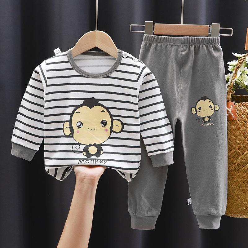 2024 neueste Jungen Mädchen Kinderkleidung Sets Nachtwäsche Langarm Kinder Pyjama Mädchen Gruppen Kinder Boutique Kleidung 120 von Joom DACH