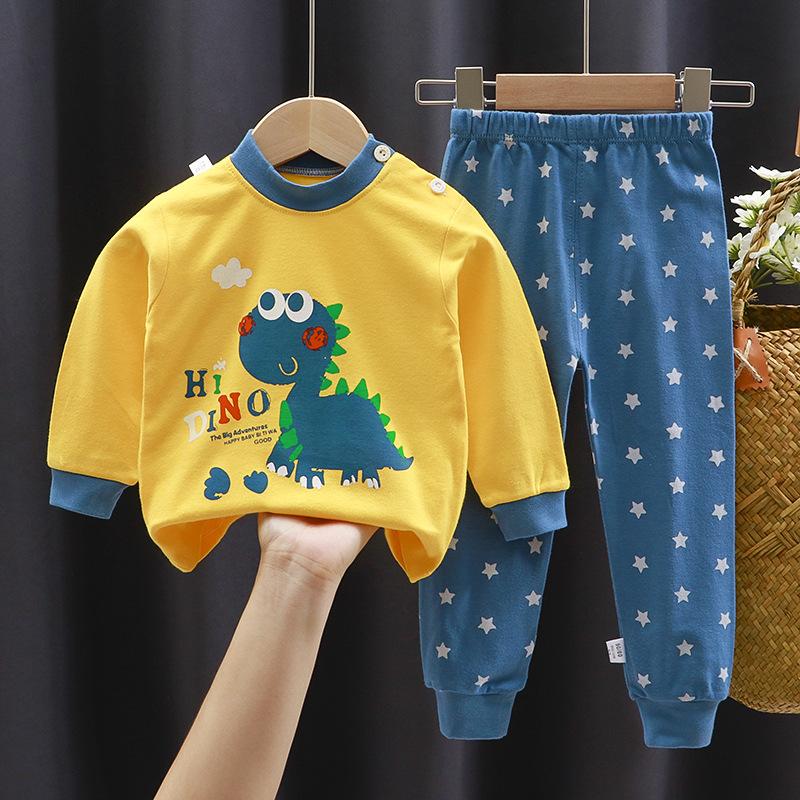 2024 neueste Jungen Mädchen Kinderkleidung Sets Nachtwäsche Langarm Kinder Pyjama Mädchen Gruppen Kinder Boutique Kleidung 120 von Joom DACH