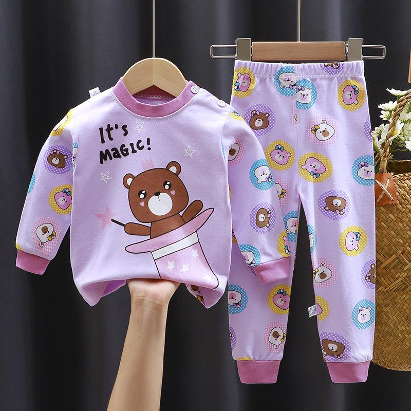 2024 neueste Jungen Mädchen Kinderkleidung Sets Nachtwäsche Langarm Kinder Pyjama Mädchen Gruppen Kinder Boutique Kleidung 90 von Joom DACH