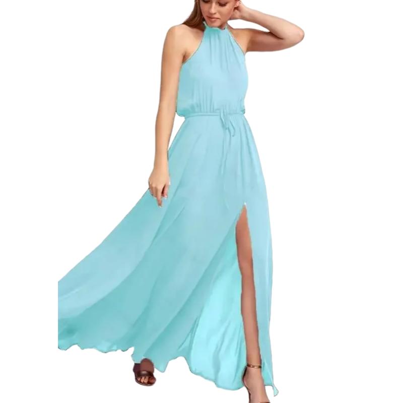 2024 sommer Langes Kleid Hohe Split Boho Strand Kleid Tunika Maxi Kleid Frauen Abend Party Kleid Sommerkleid Vestidos de festa XXL XXXL von Joom DACH