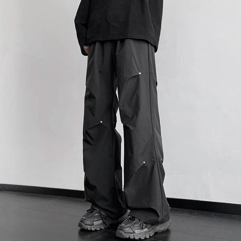 2024 sommer Übergroßen Casual Baggy Y2K Hosen Männer Breite Bein Cargo Hosen Elastische Taille Harajuku Jogginghose Techwear Koreanische Kleidung 3XL von Joom DACH