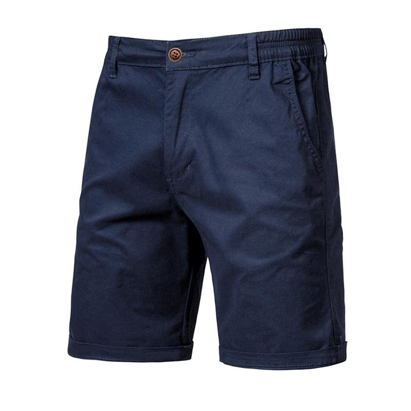 2024 sommer männer Shorts Casual Hosen Männer der Böden Komfortable Baumwolle Hohe Qualität männer Hosen Einfache Business-Mode schlank 34 navy blau von Joom DACH