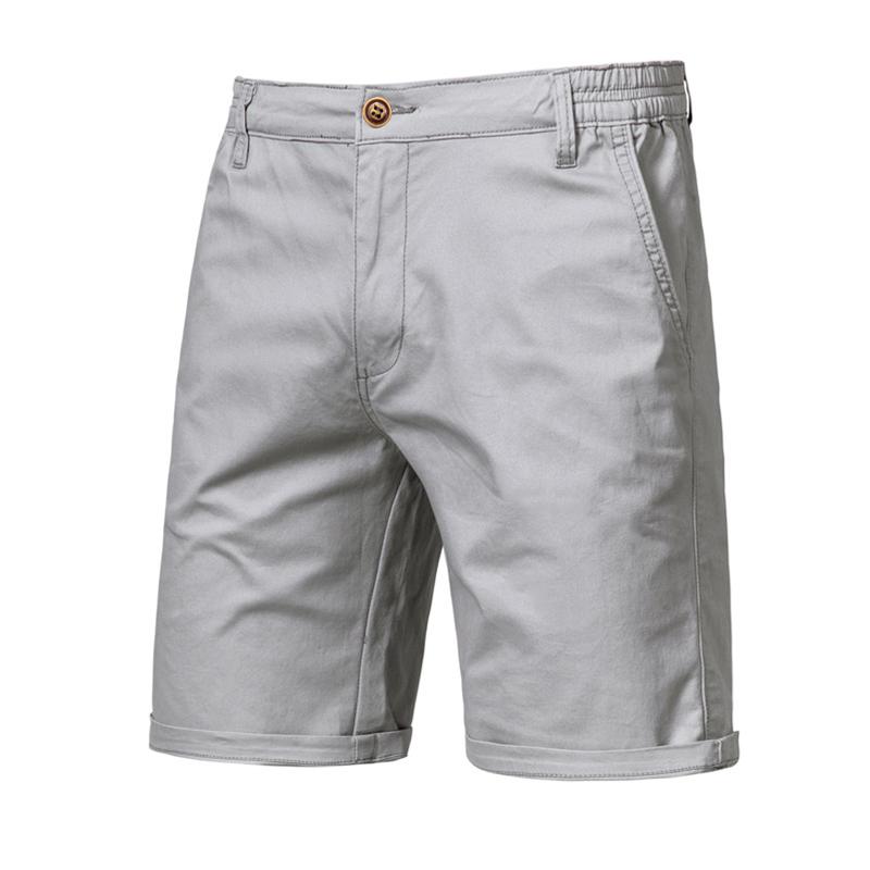 2024 sommer männer Shorts Casual Hosen Männer der Böden Komfortable Baumwolle Hohe Qualität männer Hosen Einfache Business-Mode schlank 34 licht grau von Joom DACH