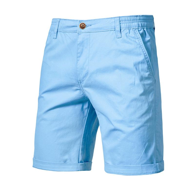2024 sommer männer Shorts Casual Hosen Männer der Böden Komfortable Baumwolle Hohe Qualität männer Hosen Einfache Business-Mode schlank 34 blau von Joom DACH